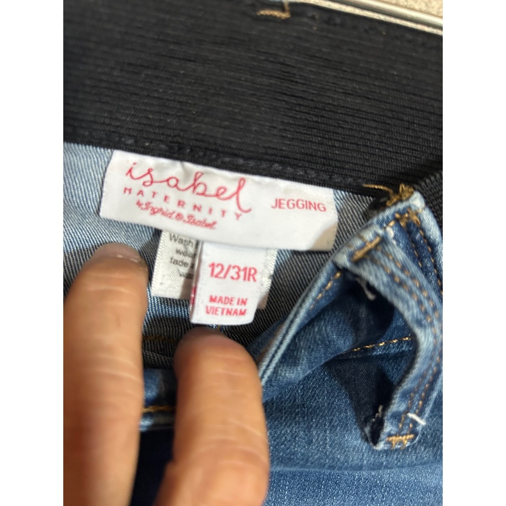 Isabel Maternity by Ingrid & Isabel Skinny Jeggings Blue Medium Wash Size 12/31R - Picture 4 of 6